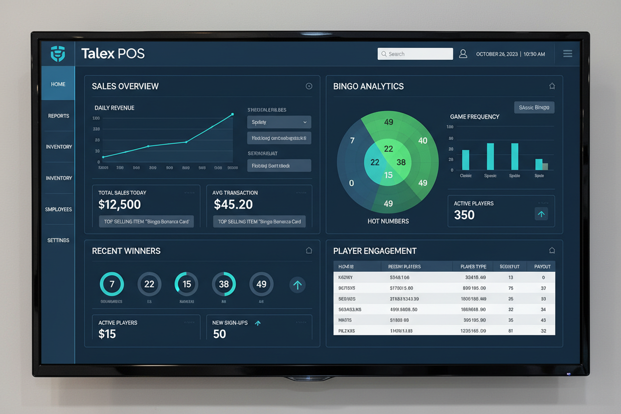 Talex software dashboard with sales analytics