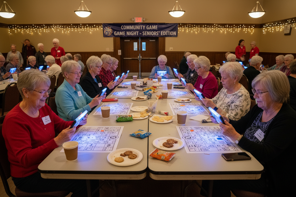 Senior players with Flash HD units in group play