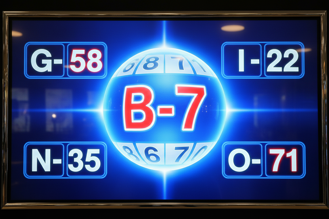 Flash HD screen showing bingo ball call