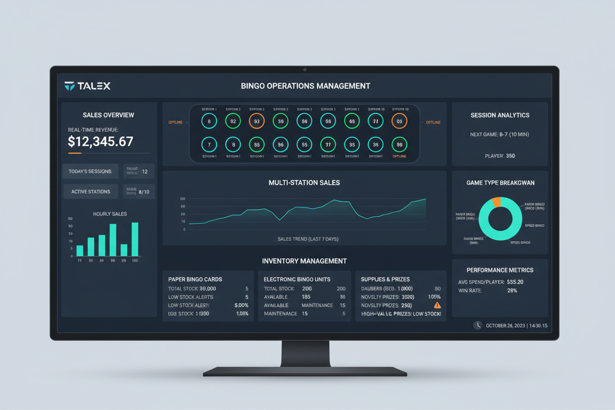 Talex multi-station dashboard with analytics