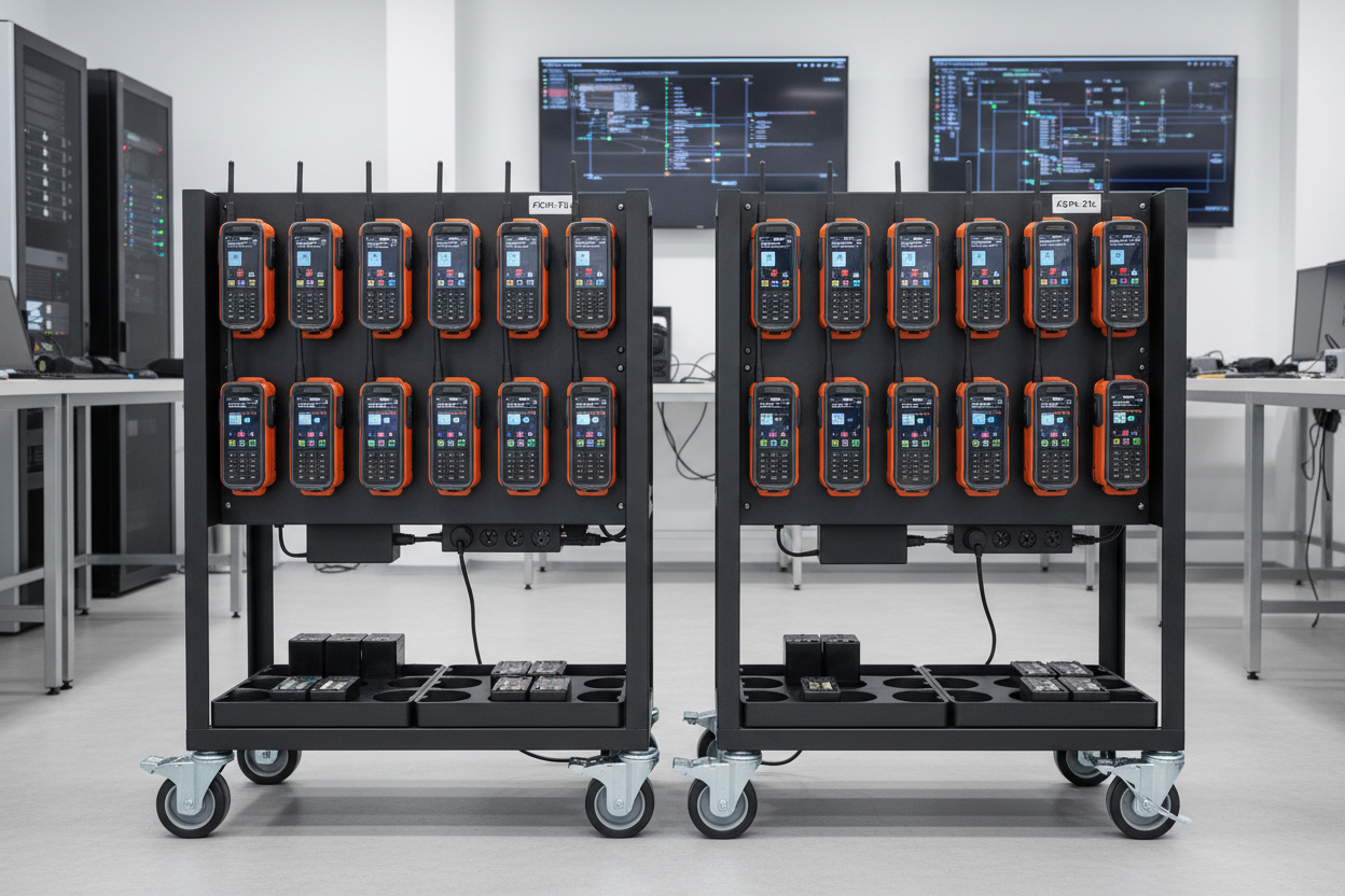 20 Turbo XL handsets on mobile carts