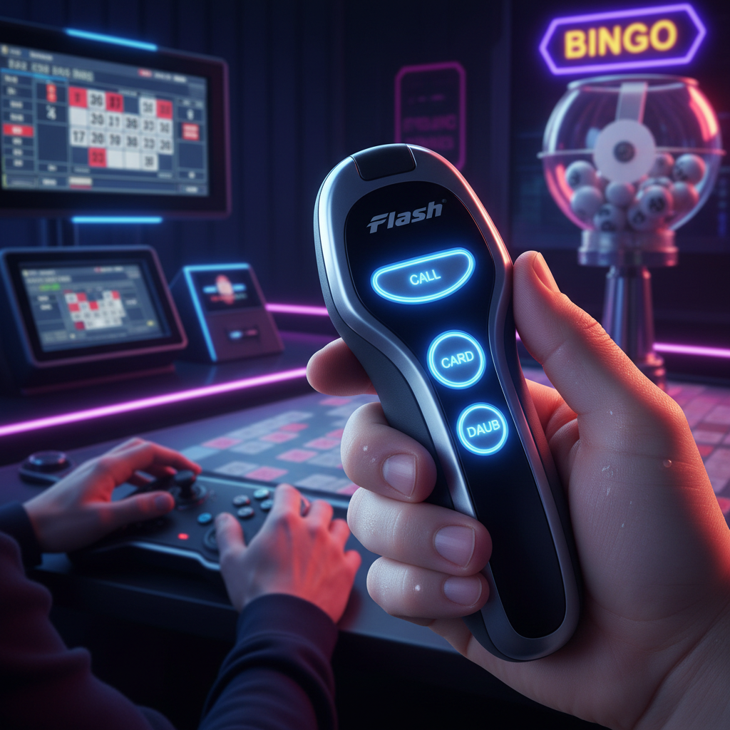 Hand gripping ergonomic Flash handset with illuminated call buttons