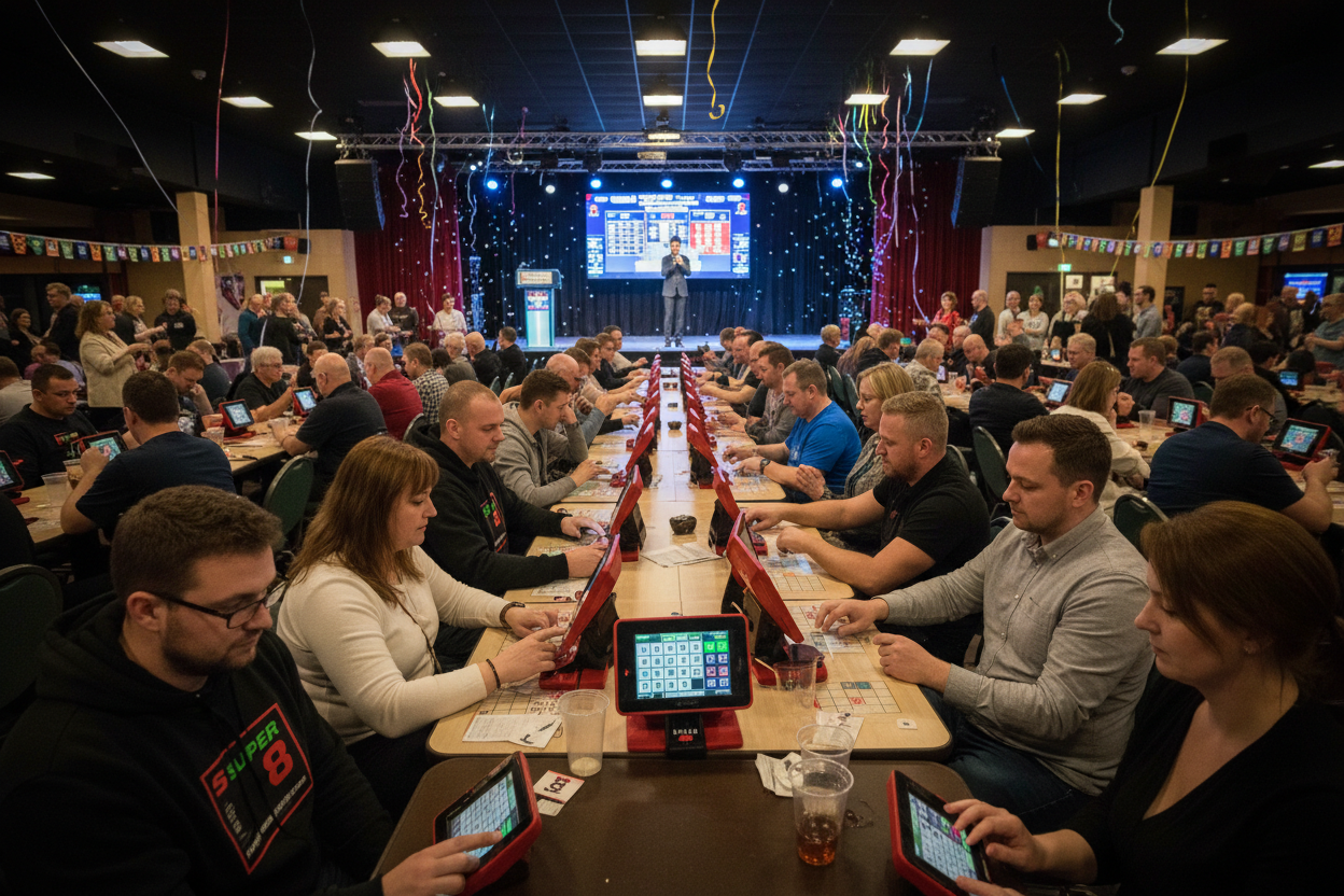 Players using Super 8 units in bingo hall